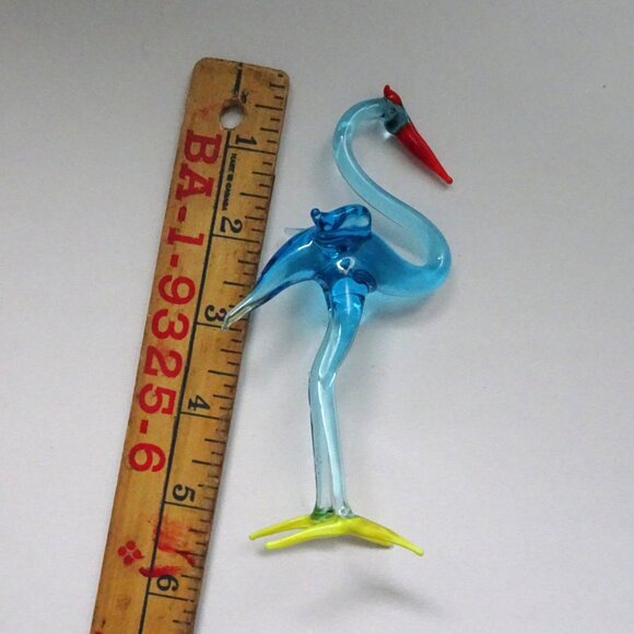 Vintage Glass Bird Figurine Stork - Picture 3 of 5
